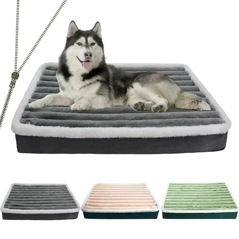 Short Plush Dog Bed with Non-slip Bottom Orthopedic Foam Dog Bed Removable Cover for Large Medium Small Dogs Machine Washable WagZeal