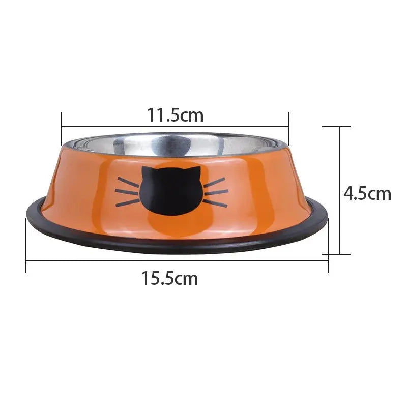 Cat Food Bowl Stainless Steel | Kitten Cat Feeder | Water Bowl With Non-Slip Rubber WagZeal