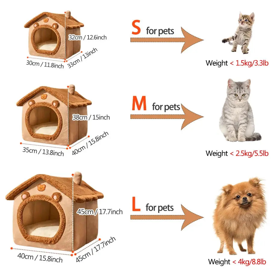 Foldable Pet House | Removable Washable Cat and small Dogs WagZeal